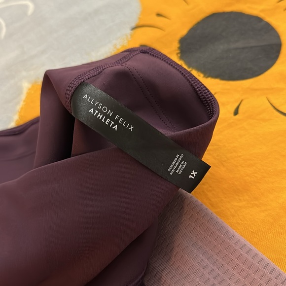 Allyson Felix X Athleta Color Block Leggings Pink Purple Sz 1X! - Picture 6 of 8